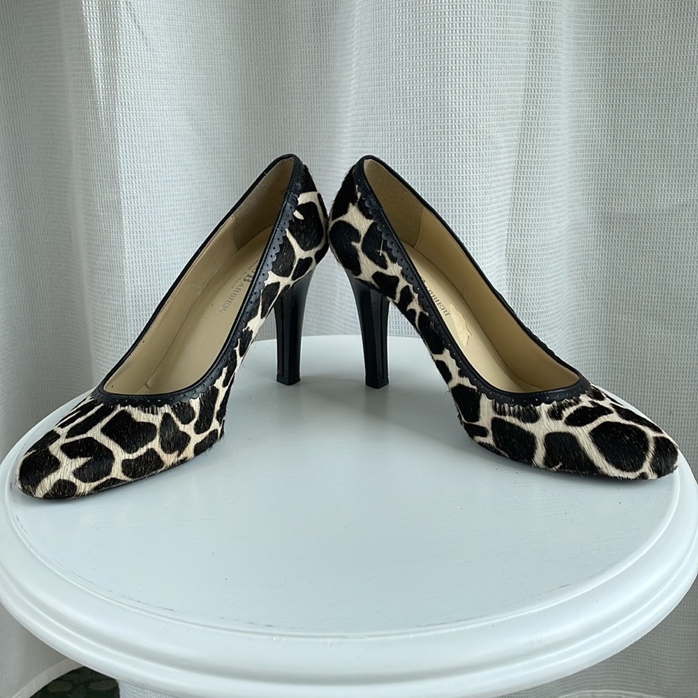 Franco Barbieri Giraffe Print Calf Hair Pumps - Picture 7 of 8